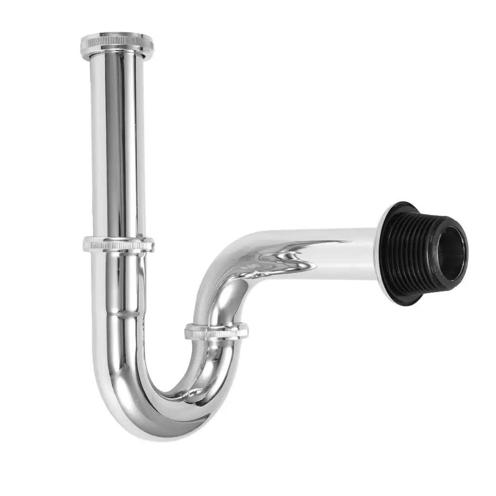 

Siphon Sink Chrome-Plated P Trap Stainless Steel Detachable Leakproof Pipe Drain Tube Home Bathroom Wash Basins Sinks