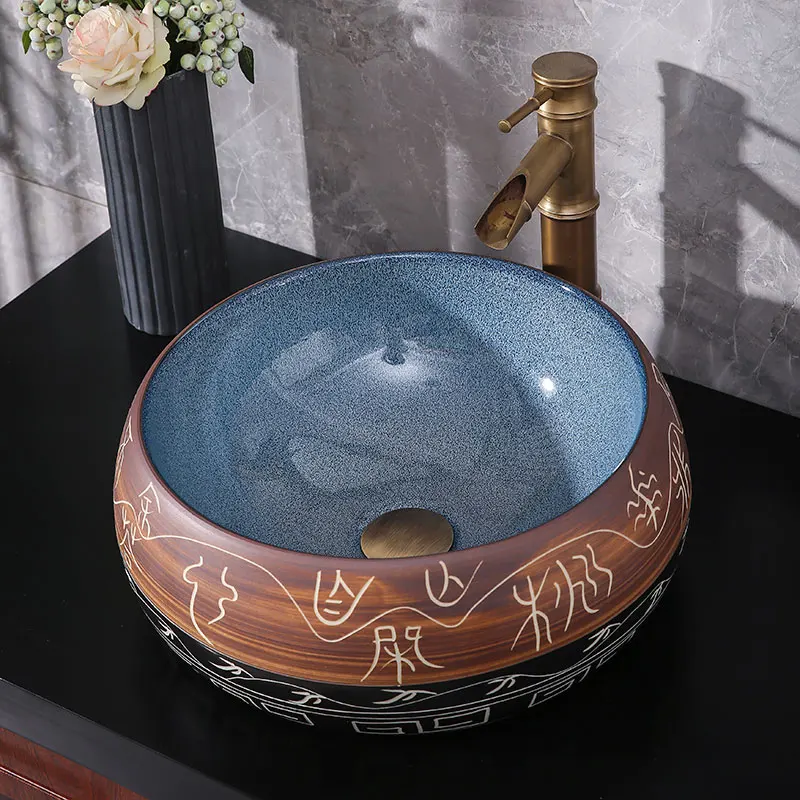

4 Color Colorful Bathroom ceramic sinks china wash basin Ceramic Counter Top Wash Basin Bathroom Sinks bathroom counter sink