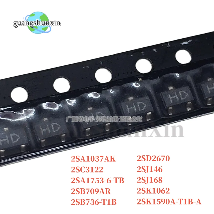10 шт. 2SA1037AK 2SC3122 2SA1753-6-TB 2SB709AR 2SB736-T1B 2SD2670 2SJ146 2SJ168 2SK1062 2SK1590A-T1B-A SOT-23