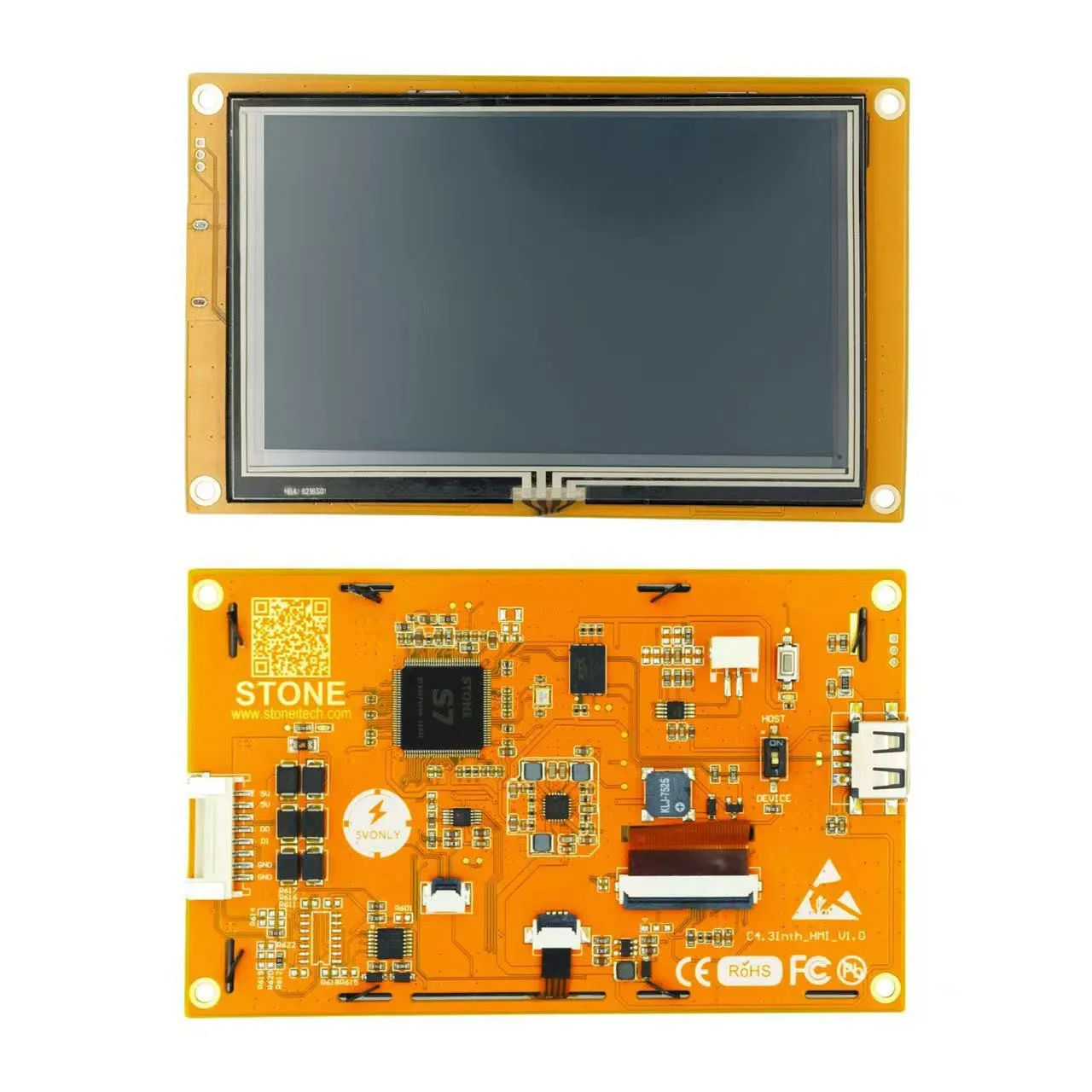 Stone 4.3 TFT monitor driver 128MB of flash memory for HMI projects, 1G Hz Cortex A8 CPU, and 262k true-to-life colors View