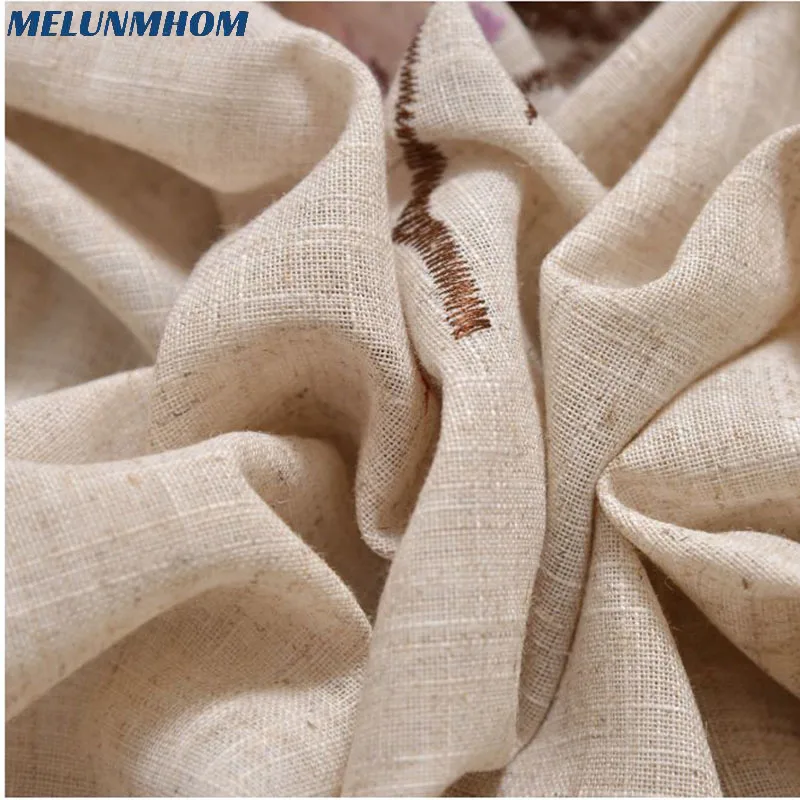 Занавески из хлопка и конопли с вышитыми цветами птицами дизайнерские шторы для