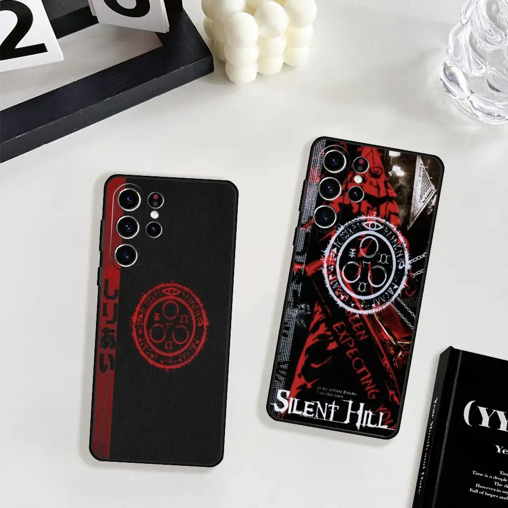 Фото Чехол для телефона с треугольной головкой Silent Hill 2, для Samsung Galaxy S25 S24 S23 S22 S21 S20 Plus Ultra Note20, мягкий черный №4