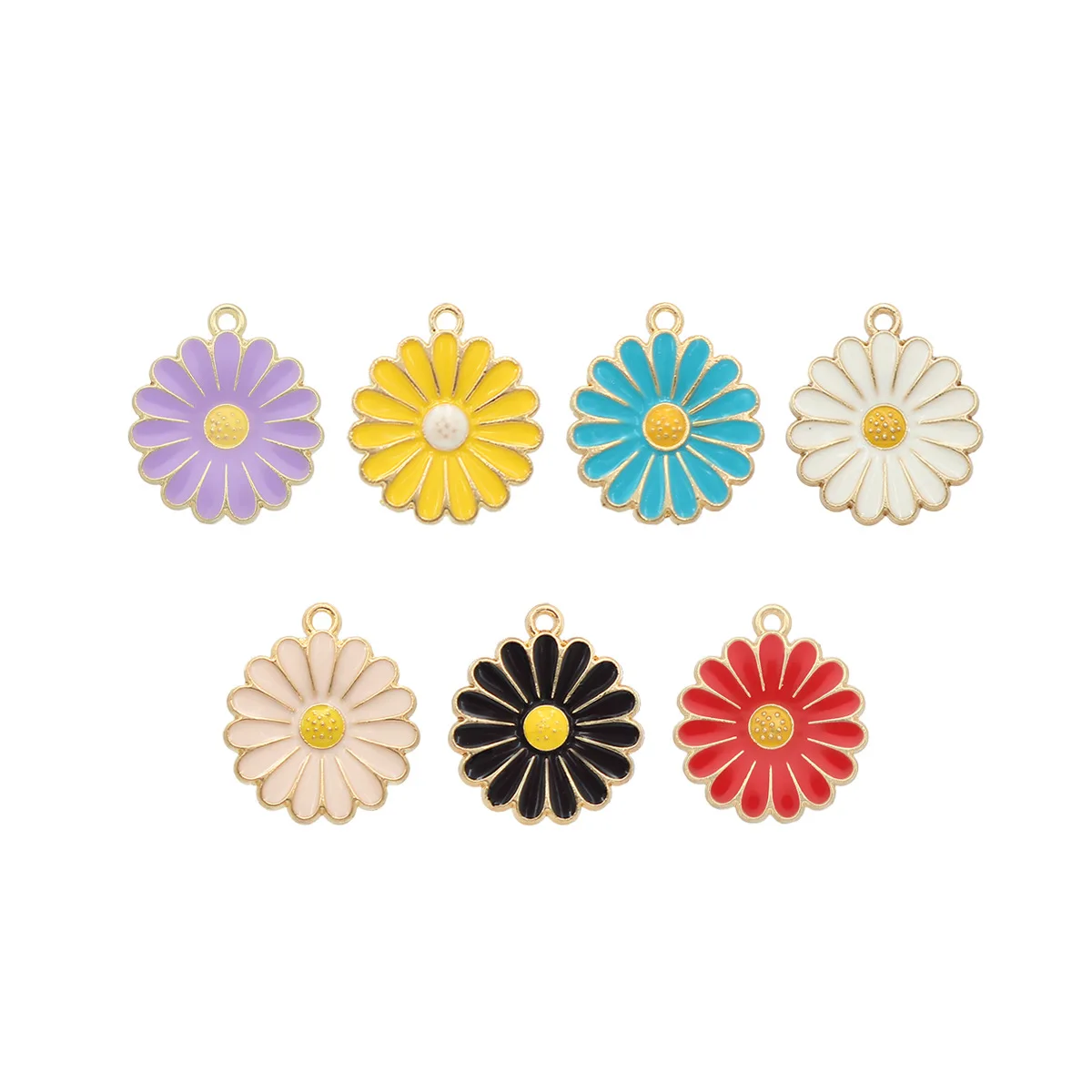 10 шт./лот 18x20 мм белый синий желтый цветок с масляной эмалью DIY Подвески для сумки