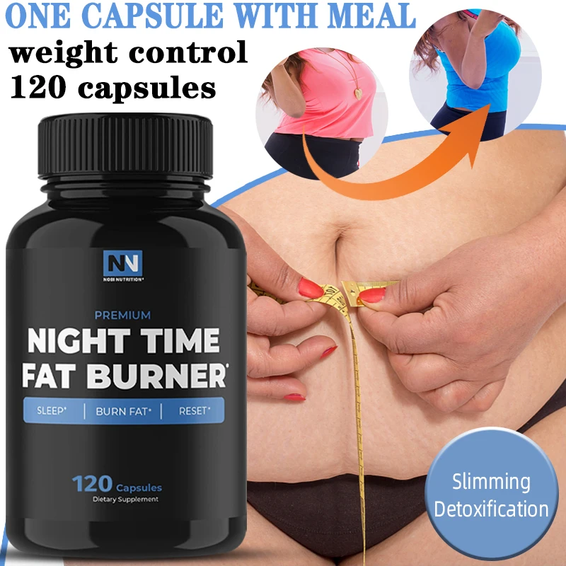 

Nighttime Fat Burner Healthy Weight Loss Promotes Sleep - Appetite Suppressant Capsules for Men and Women