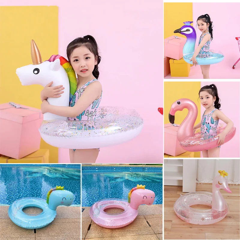 

Inflatable Toys Flamingo Pool Float Baby Swim Ring Summer Beach Party Pool Swimming Circle Pool Accessories Inflatable Games