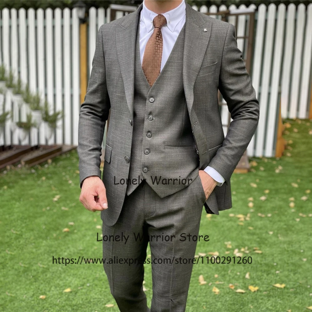 Модные серые мужские костюмы официальный деловой Блейзер облегающий свадебный