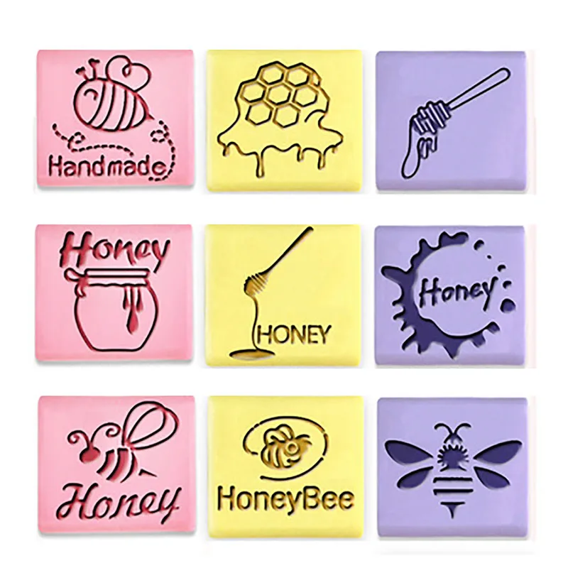 

Honeybee Bee Pattern Series Acrylic Clear Soap Stamp Seal Mould For Diy Soap Making Chapter Supplies Handicraft Custom Logo 40MM