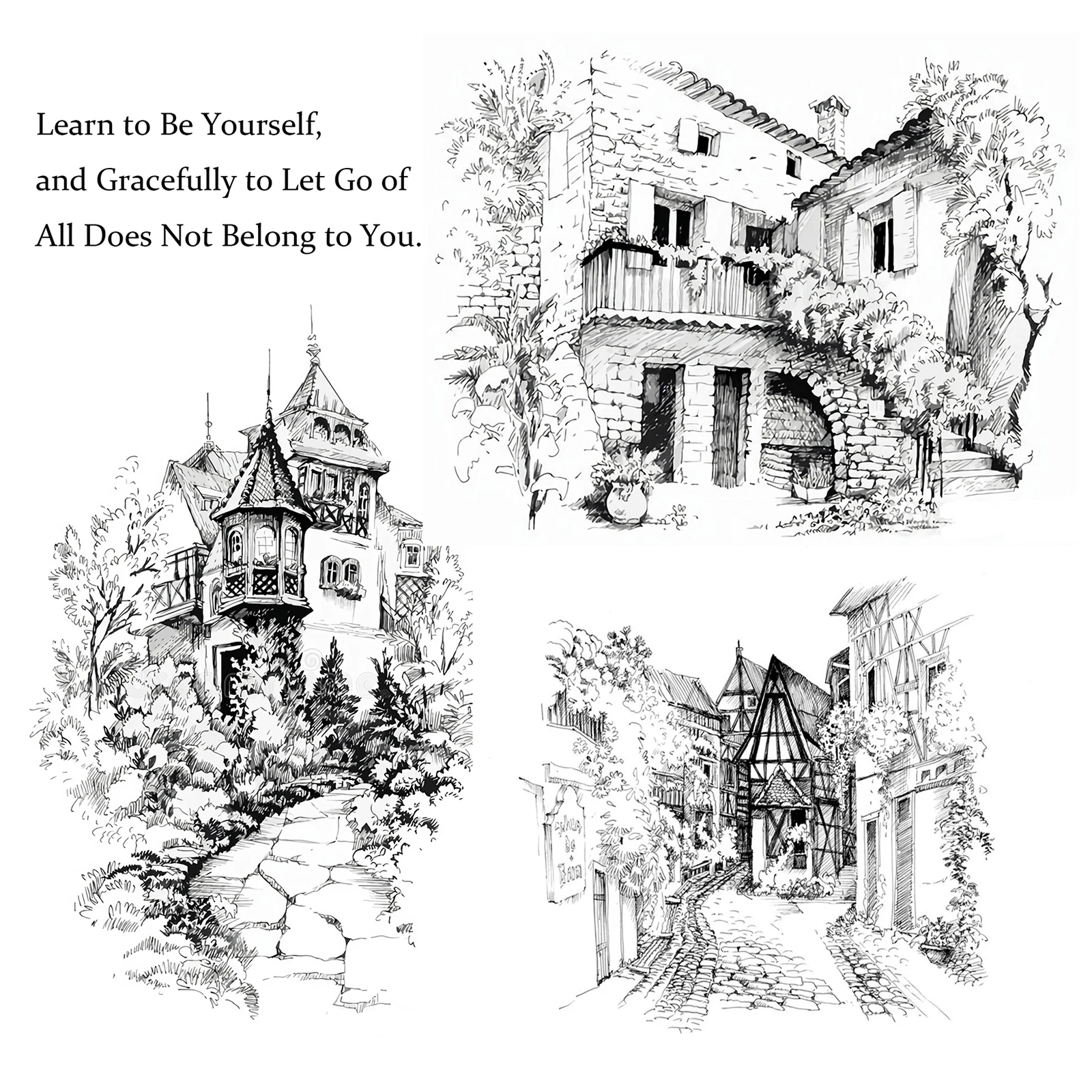vintage house and rural landscape free global shipping