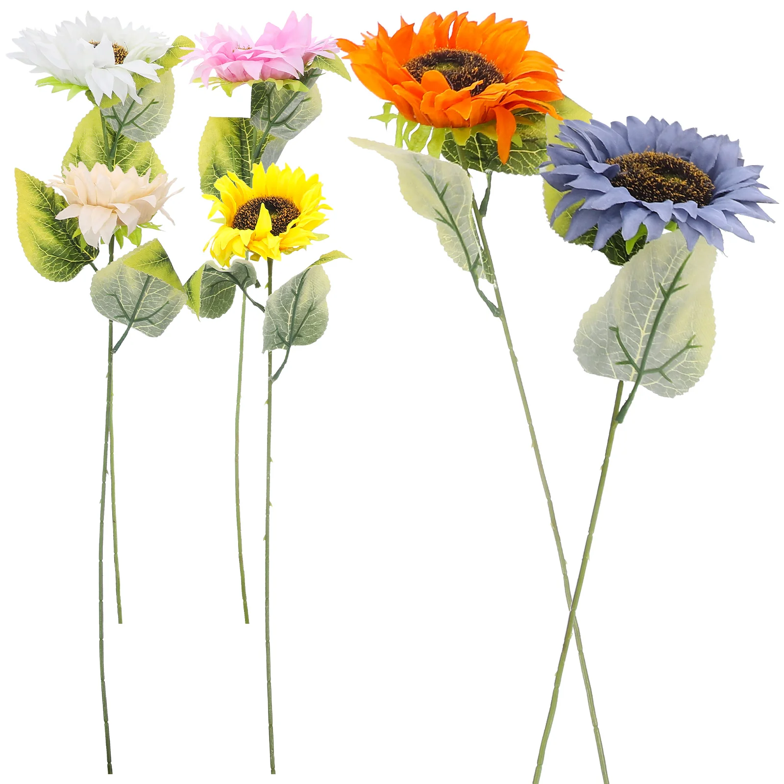 

6 Pcs Artificial Flowers Adorns Bouquet Simulated Bouquets Sunflower Wedding Fake Silk Decors Delicate