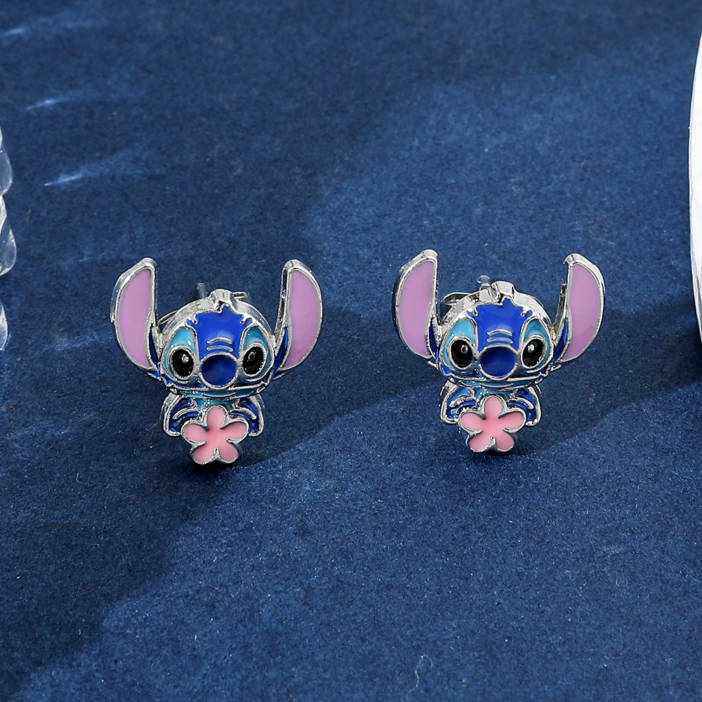 Серьги-гвоздики с цветочным принтом для женщин и девочек