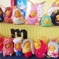 disney anime winnie the pooh kawaii transformationes mini figure doll toys model ornaments boy girl birthday gift