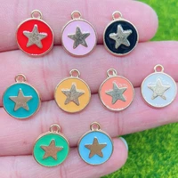 jq 20pcs enamel charm round pendant diy handmade accessories necklace earrings fashion jewelry materials wholesale free shipping