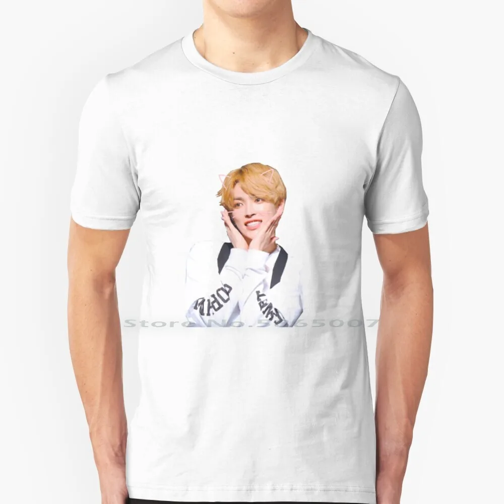 Hongjoong Cat Filter T Shirt 100% хлопок Kpop Ateez Kim большой размер 6xl Tee Gift Fashion |