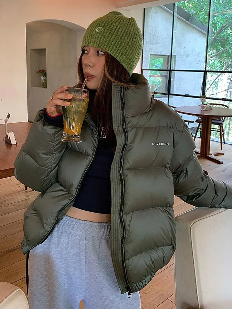 

KBAT 2023 Women's Down Parka Quilted Puffer Jackets Oversize Coat Warm Cotton Loose Down Parkas Female Windproof Outerwear