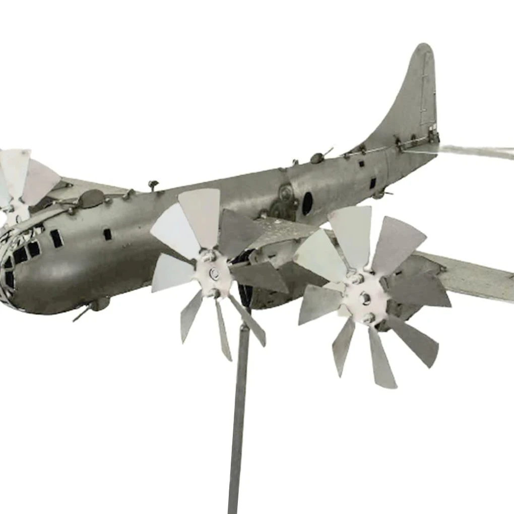 

Ветрозащитный Спиннер, металлический садовый ремесло, самолет, ветряная мельница, погодозащищенный уличный двор, стильный аксессуар «сдел...