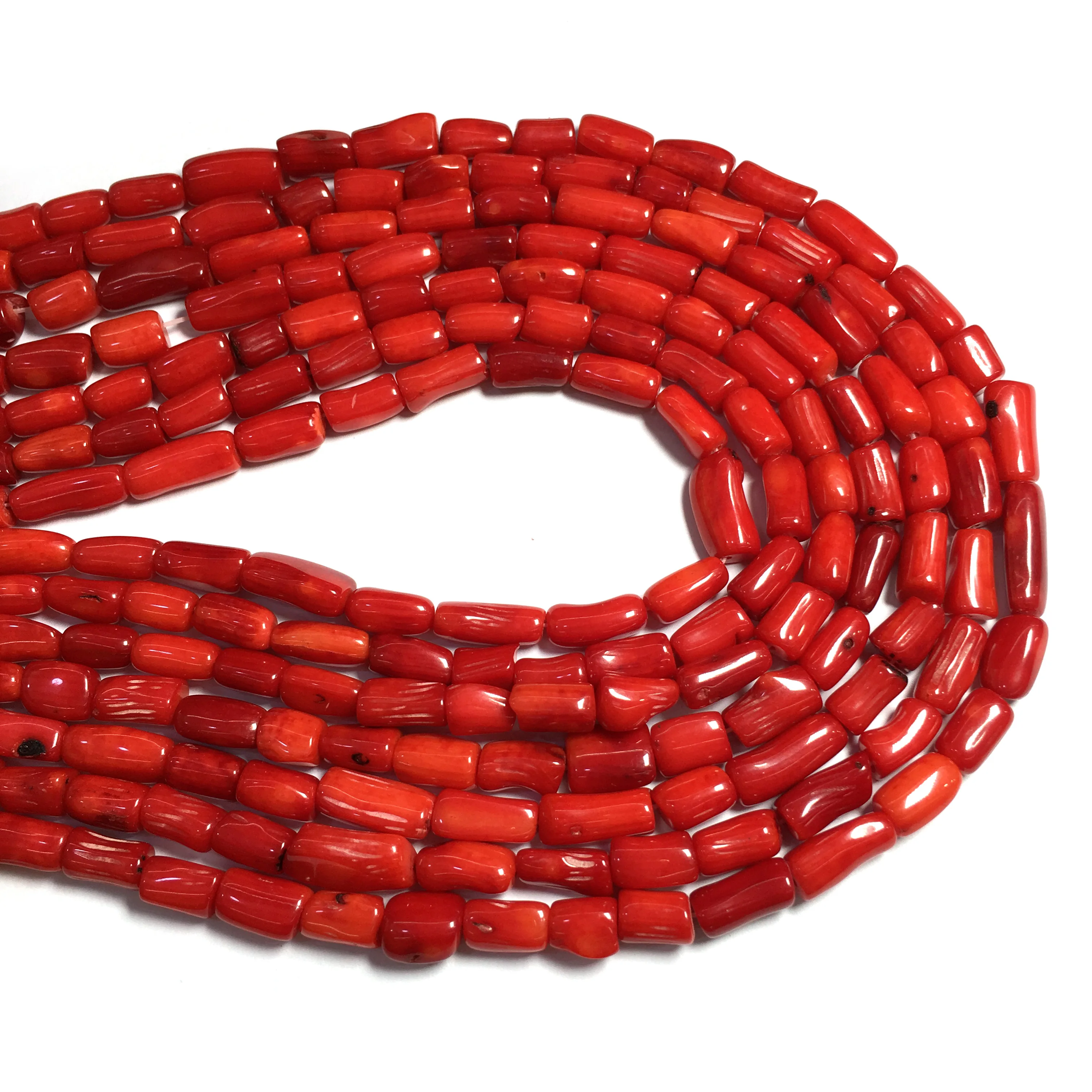 

Charm Irregular Cylindrical Bead Red Corals Stone Coral Beads for Jewelry Making DIY Necklace Bracelet Accessories