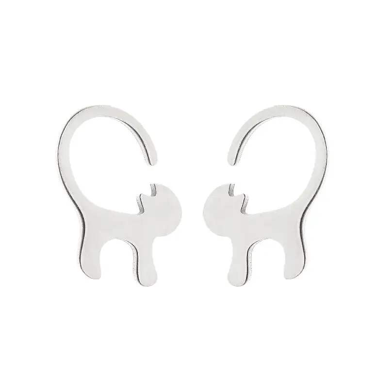 Корейские модные серьги в виде кошек для девочек кавайные Животные Собака слон