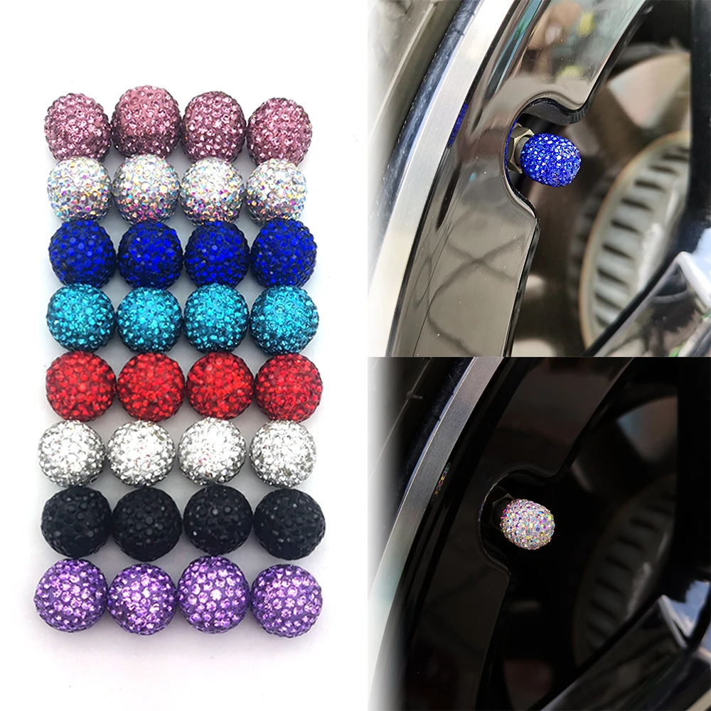 

4 шт./набор, Кристальные колпачки на клапаны автомобильных шин