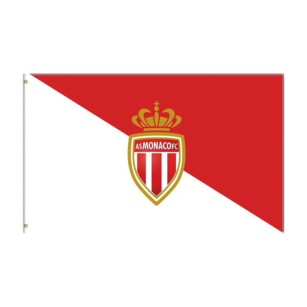 

90x150cm AS Monaco Flag Polyester Printed Football Team For Decoration