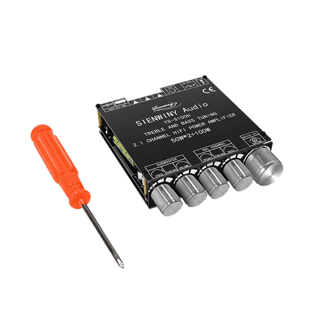 

YS-S100H 2,1 канальная панель усилителя сабвуфера с управлением высокими и низкими частотами, DIY Bluetooth беспроводные колонки AMP Board