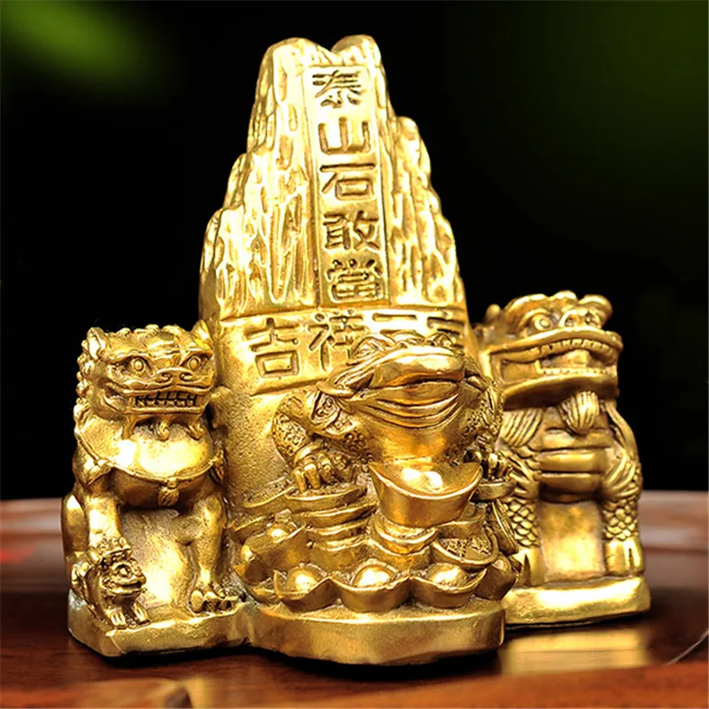 

Tai Shan Tablets Wholesale Antique Double Lion Living Room Office Decoration Crafts Collection