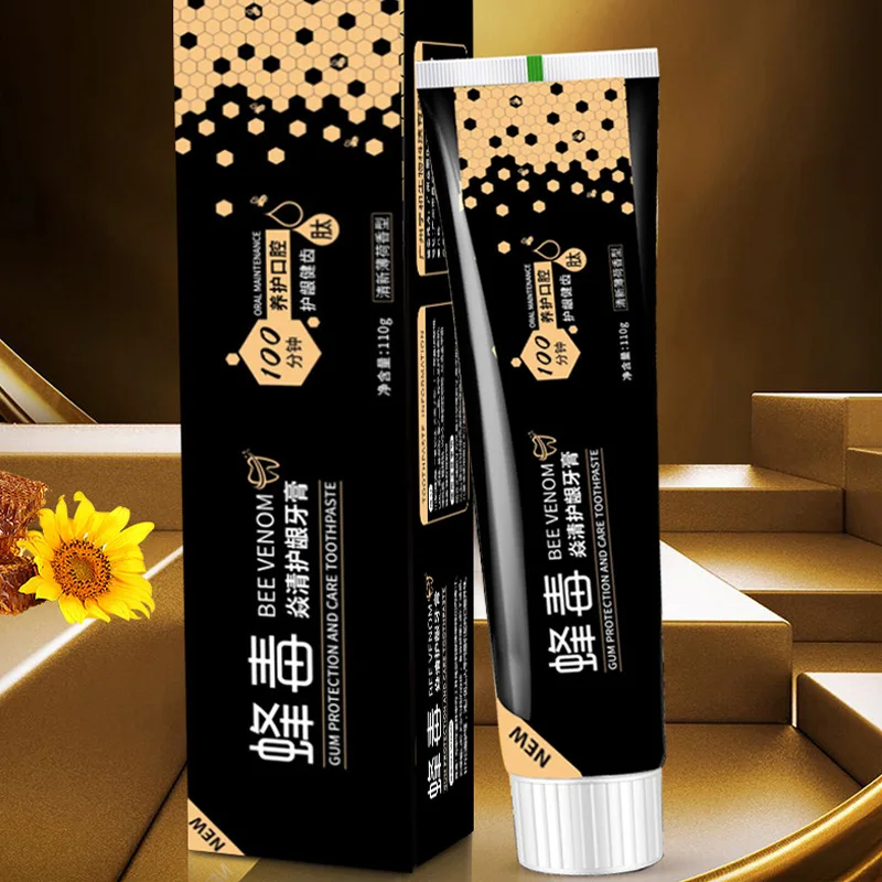 

3pcs*110g Bee Venom Toothpaste Peppermint Breath Bright Whitening teeth