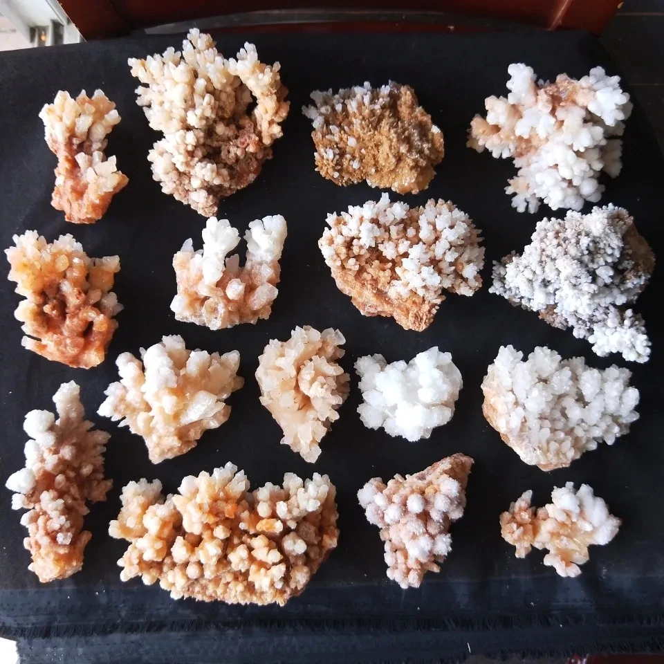 Clearance 1Kg Pure Natural White Crystal Cluster Yellow Stalactite Crystal Stone Strange Stone Crystal Flower Karst Cave Decorat