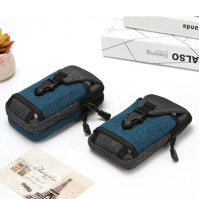 Fashion Canvas Men's Waist Bag Change Mobile Phone Wear Belt Waist Bag Wholesale Outdoor Sports Small Bag