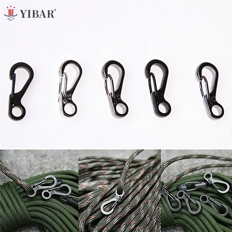

5Pcs Mini Tactical Spring Carabiner D Shaped Paracord Cord Buckle EDC Backpack Clasp Snap Hook Keychain Water Bottle