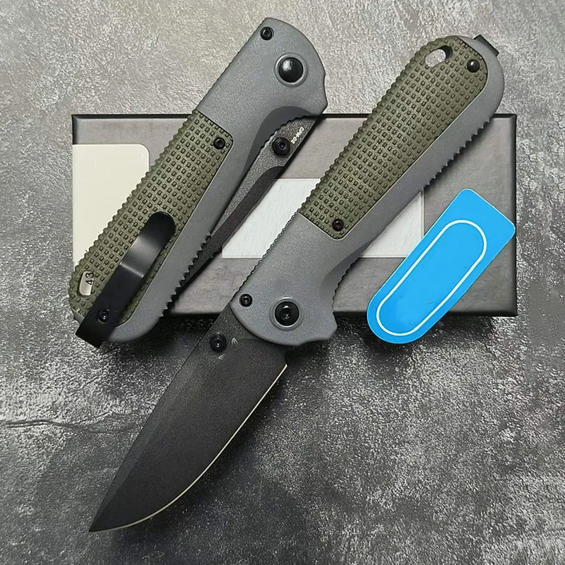 

New Nylon Fiber BM 430BK Folding Knife D2 Blade Outdoor Camping Saber Security Defense Pocket Knives