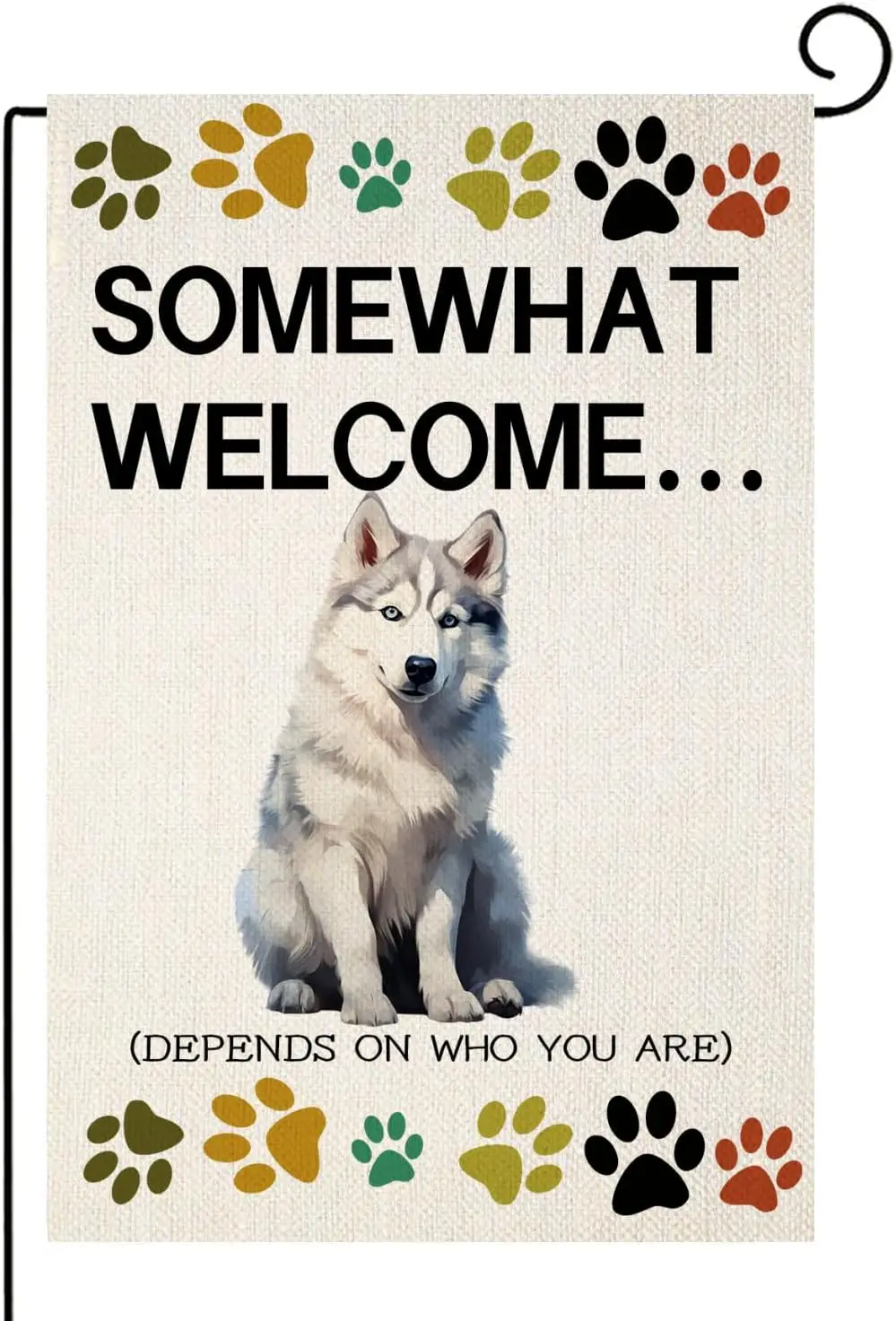 Флаг Хаски забавный садовый флаг для собак Somewhat добро пожаловать вертикальный