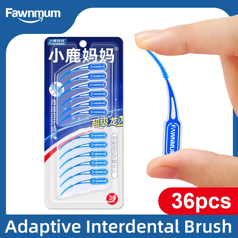Fawnmum 36 шт./компл. межзубные щетки супер мягкая силиконовая зубная щетка для чистки