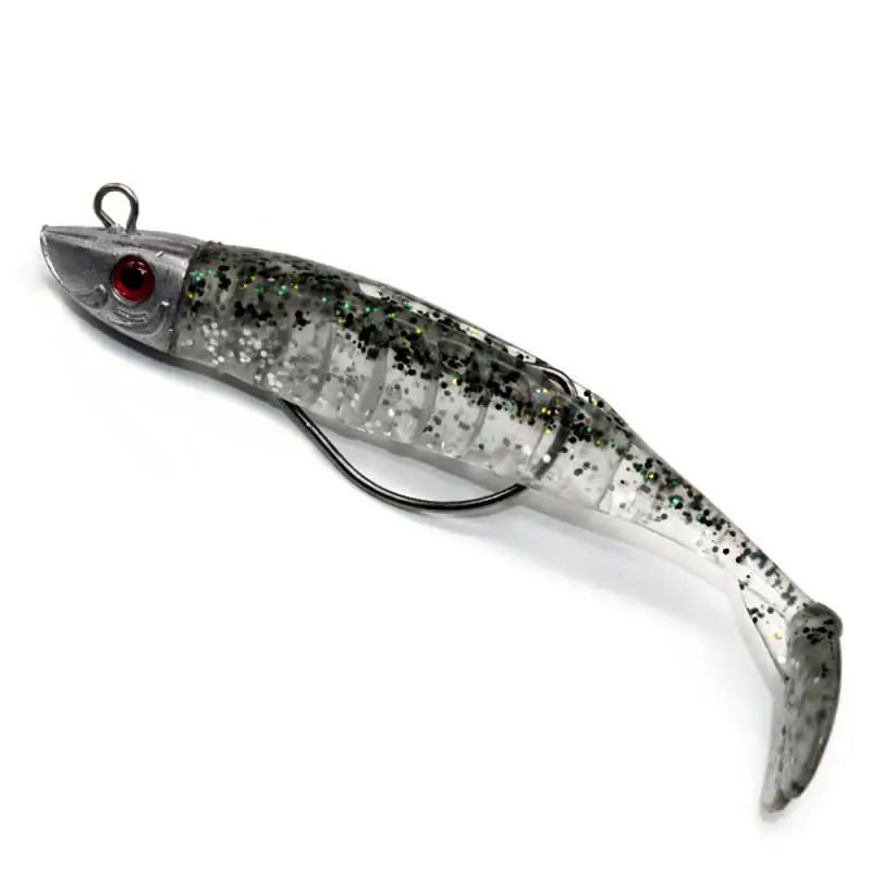 Shad with 10cm15.5g Jig Head Super Soft Vinyl Paddle Tails for Seabass Zander Fishing Lure 6 colors Bait KIT Lures