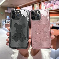 luxury fashion brand case for iphone 13 12 11 pro max xs max xr x 6 6s 7 8 plus glass case liquid silicone protective back cover