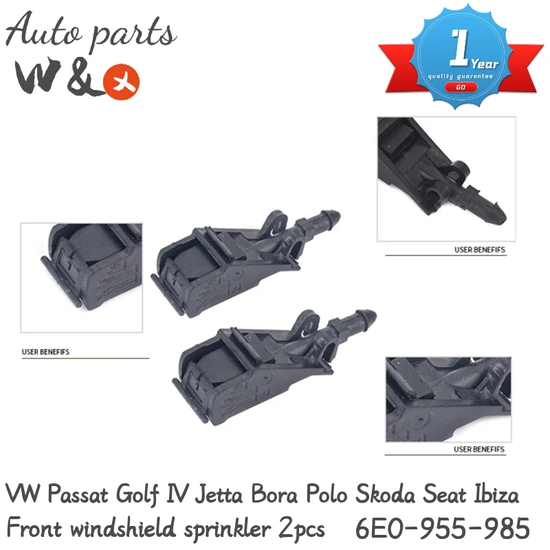 

Спринклер переднего лобового стекла для VW Golf IV Jetta Bora Passat MK4 Skoda Seat 6E0-955-985A 6E0-955-985B 6E0955985, 2 шт.