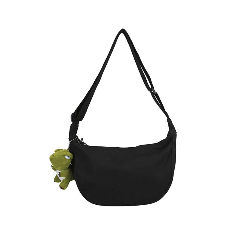 Ladies Shoulder Bag Canvas Bags Simple Female Bag Canvas Messenger Bag Thickened Dumpling Canvas Bag Student Personality Fashion