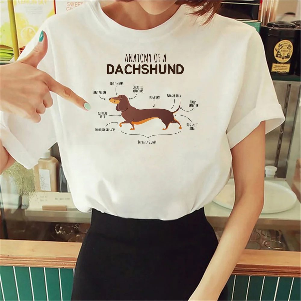 

Женская футболка с рисунком таксы y2k