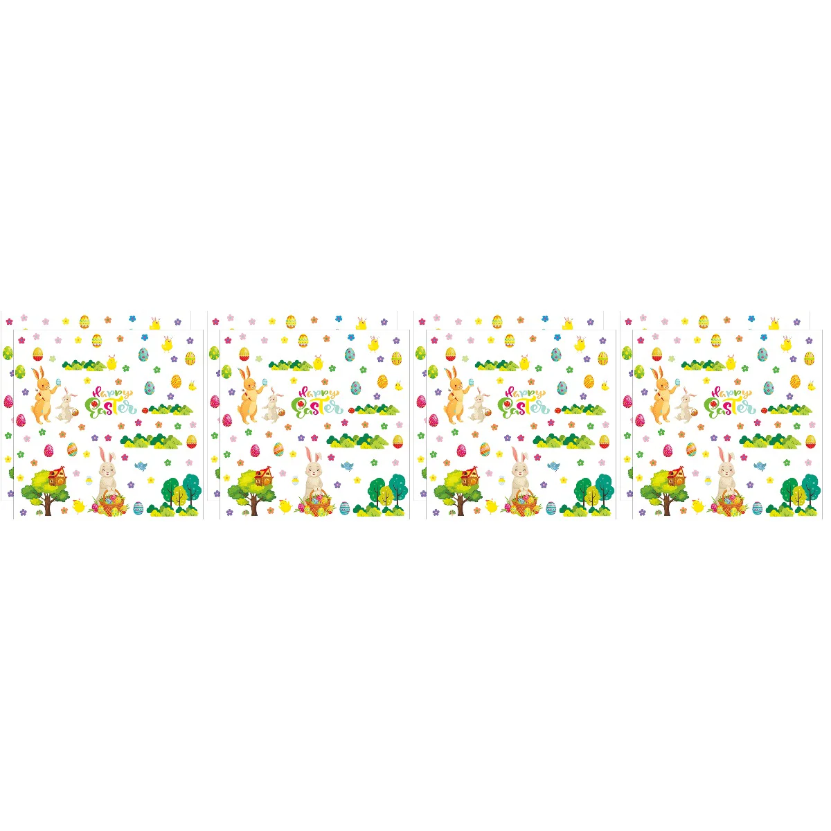 

4 Sets of Convenient Easter Pattern Festive Practical Adhesive Wallpaper Peel And Stick Removable Wallpapers for Party