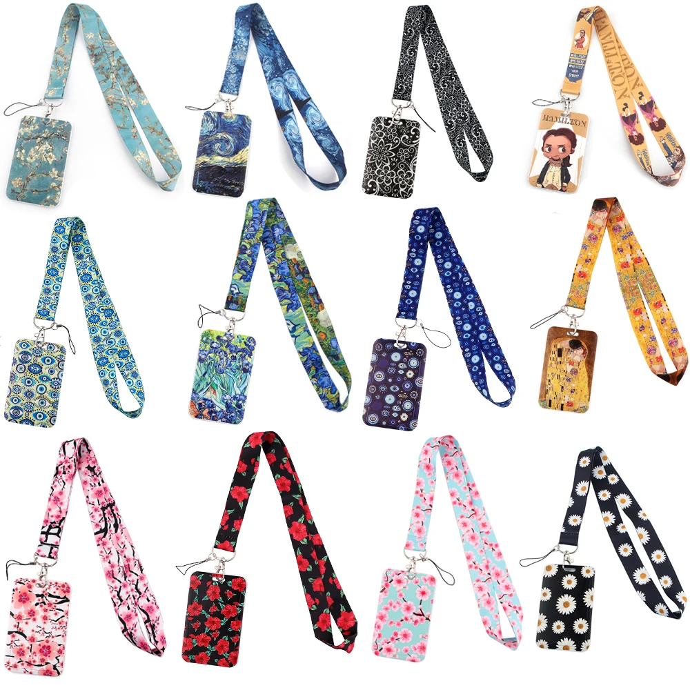 

SP1256 Van Gogh Art Oil Painting Lanyard ID Badge Holder Key Neck Strap Lanyards ID Badge Card Holder Keychain Cellphone Strap