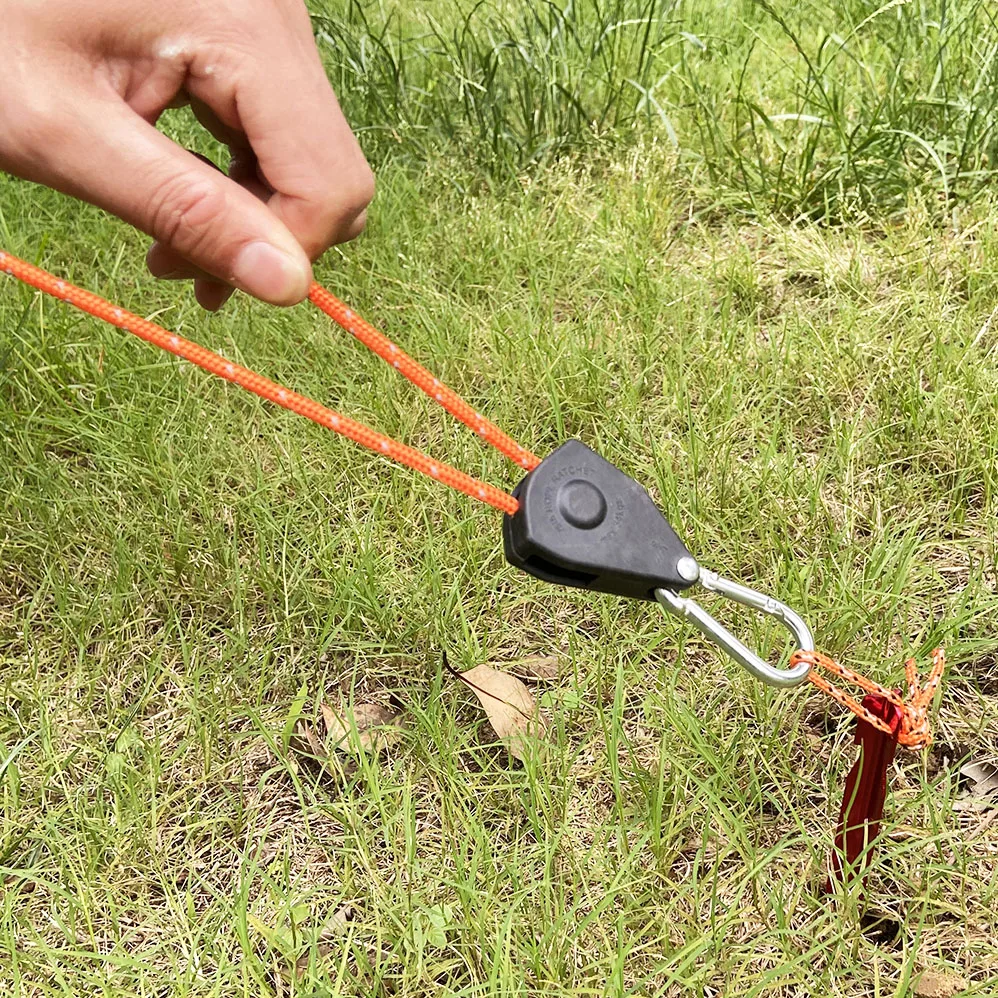

6 Rope Awning Pcs Down Tool Buckle Tightening Rope Rope Tent Hangers Tightener Camping Ratchet Hook Wind Fastening Pulley Tie
