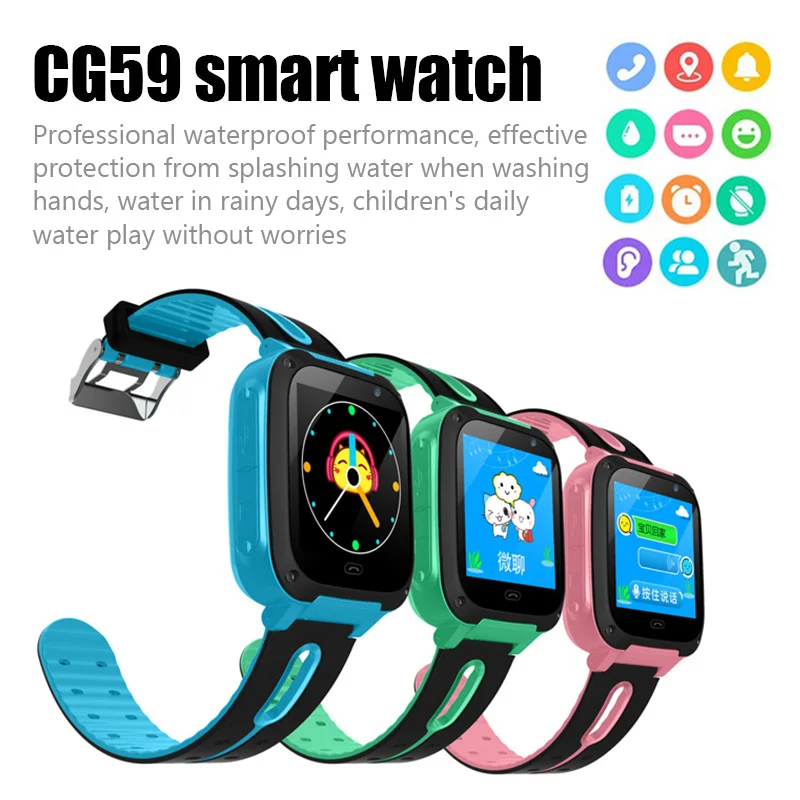 

CG59 Children Kids Smart Watch GSM GPRS Phone Call LBS Tracker Positioning Heart Rate Blood Pressure Monitor Fitness Tracker Hot