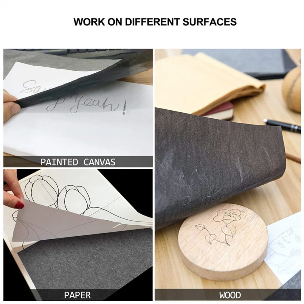 

100 Pieces Carbon Paper Transfer Tracing Papers Art Words Copy Stationery Students Teacher Accessory Restaurant