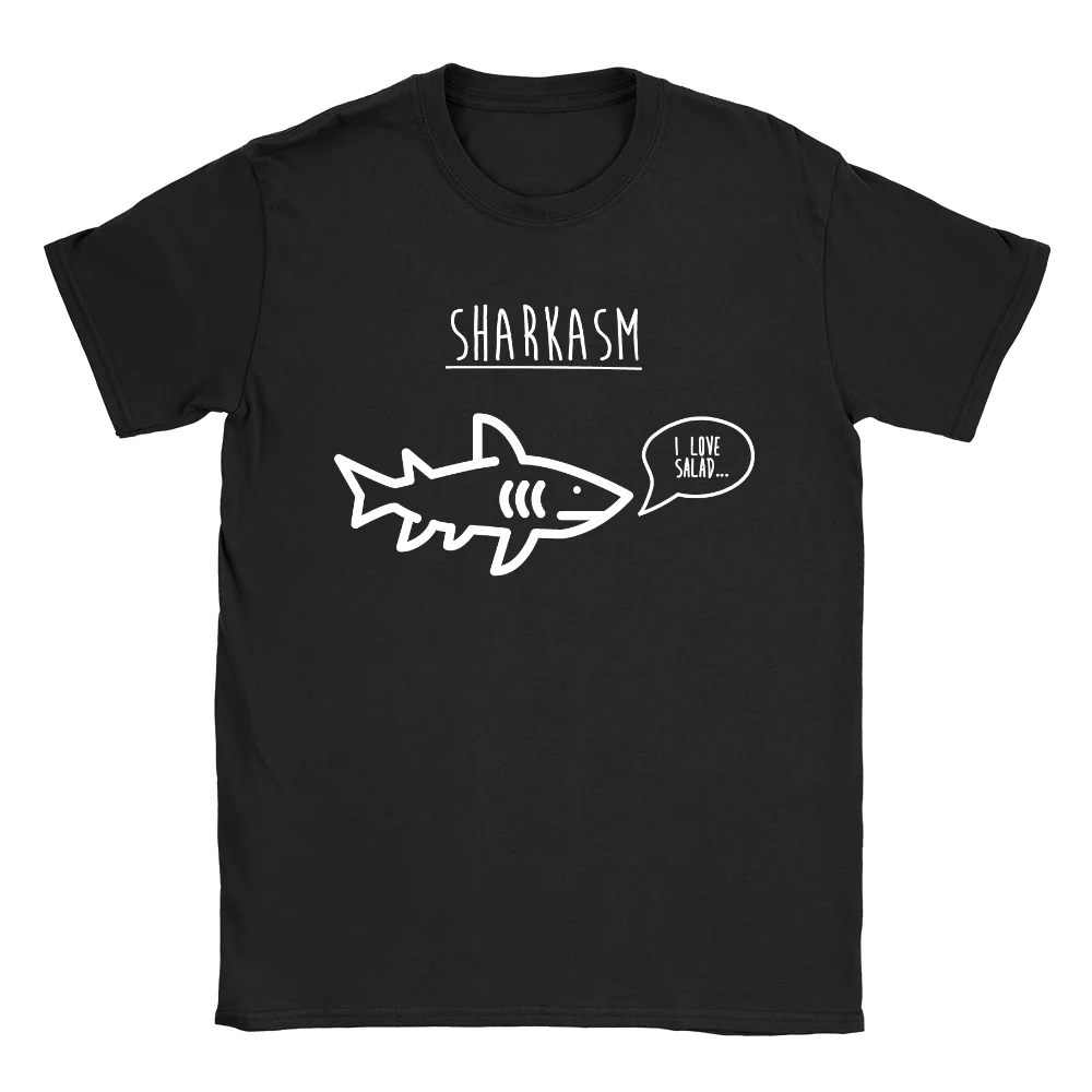 

Мужская футболка Sharkasm, забавная шутка, салатный Ед, мясо, подарок для папы