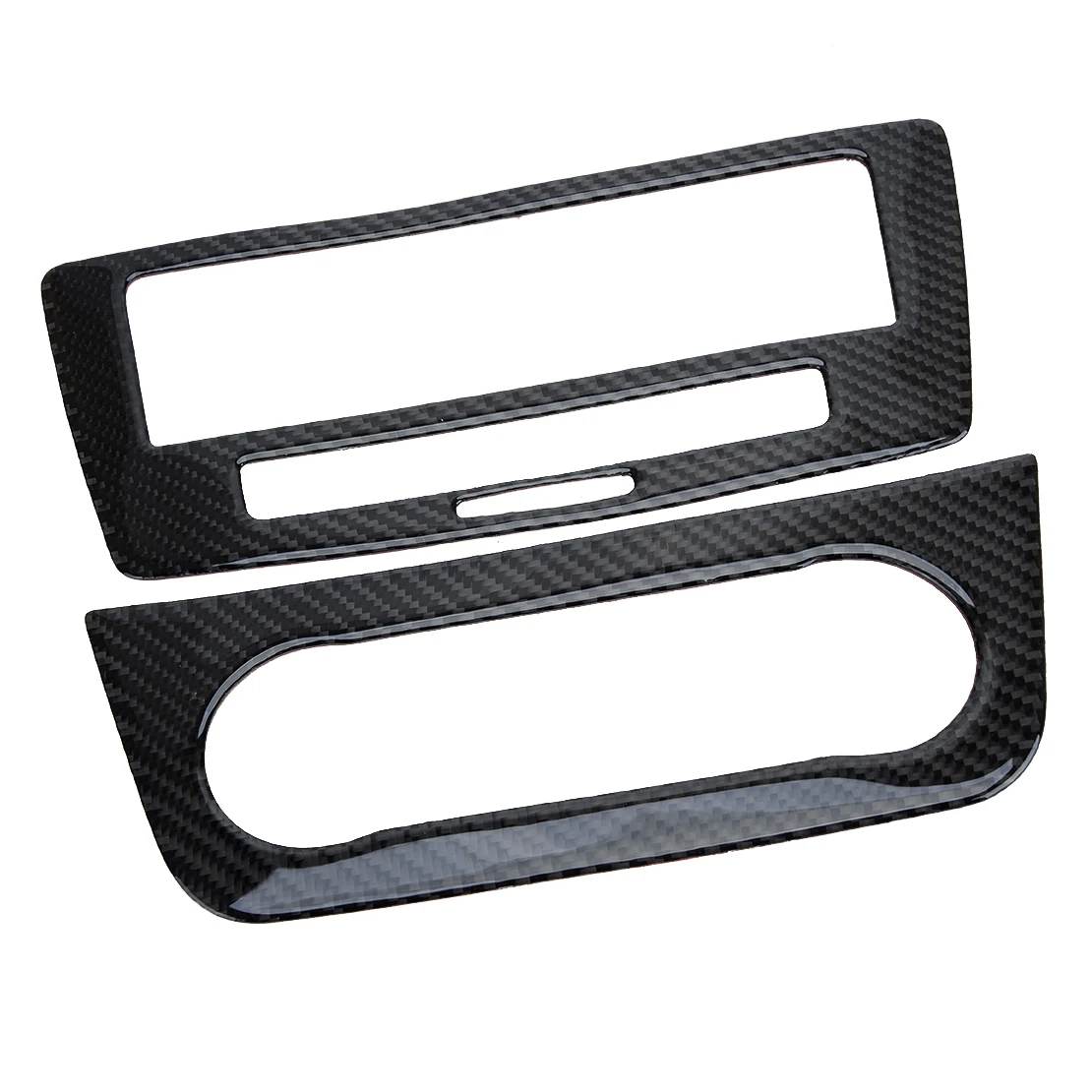 

2Pcs/set Car Center Console CD Panel Cover Trim Fit For Mercedes-Benz GLE W166 2019 2018 2017 2016 2015 Carbon Fiber Black