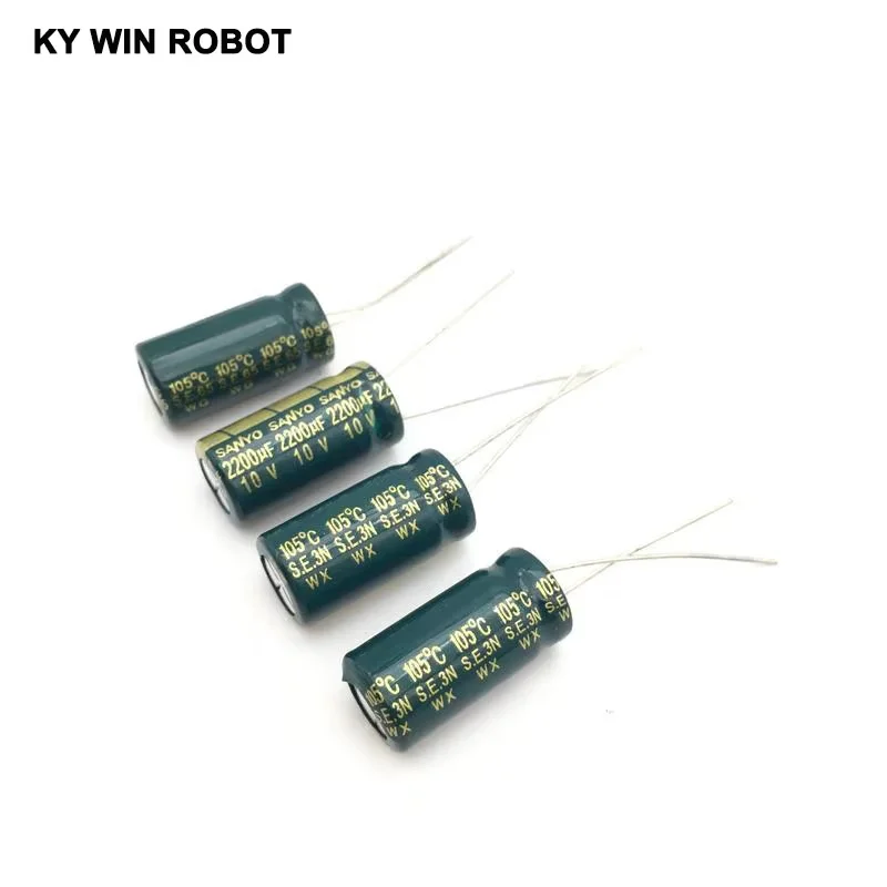 

10 шт. 10 В 2200 мкФ электролитические конденсаторы 2200 мкФ 10 В 10x20 мм 105C радиальный высокочастотный электролитический конденсатор с низким сопротивлением