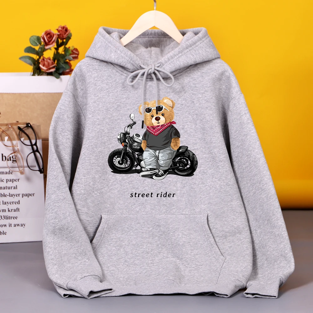

Motorcycle enthusiast street rider Women's hoodie Fashion Daily Hooded Autumn Casual Hoodies Personality Chic Clothing Female