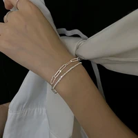 2022 fashion gypsophila double layer bracelet for women jewelry accessories classic bling bling simple bracelet for girl gift