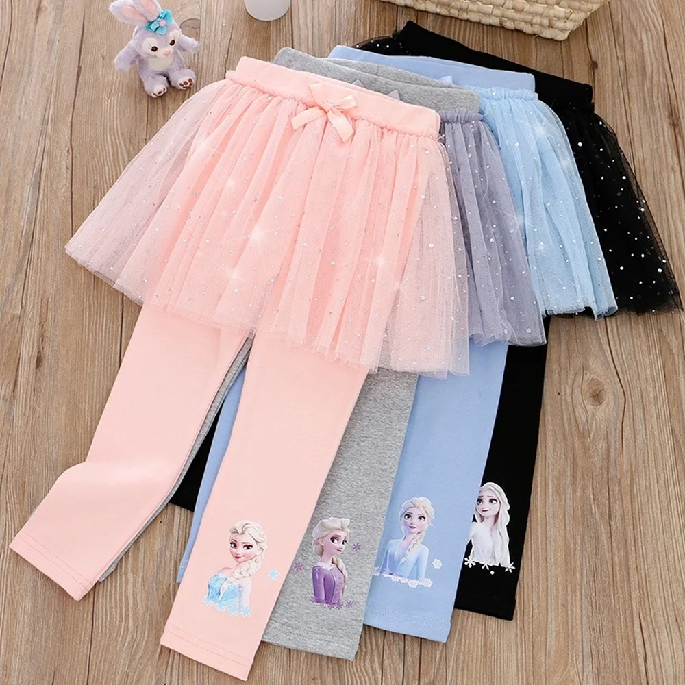 2022 Cotton Baby Girls Leggings Lace Princess Skirt-pants Spring Autumn Children Slim Skirt Trousers for 2-7 Years Kids Clothes