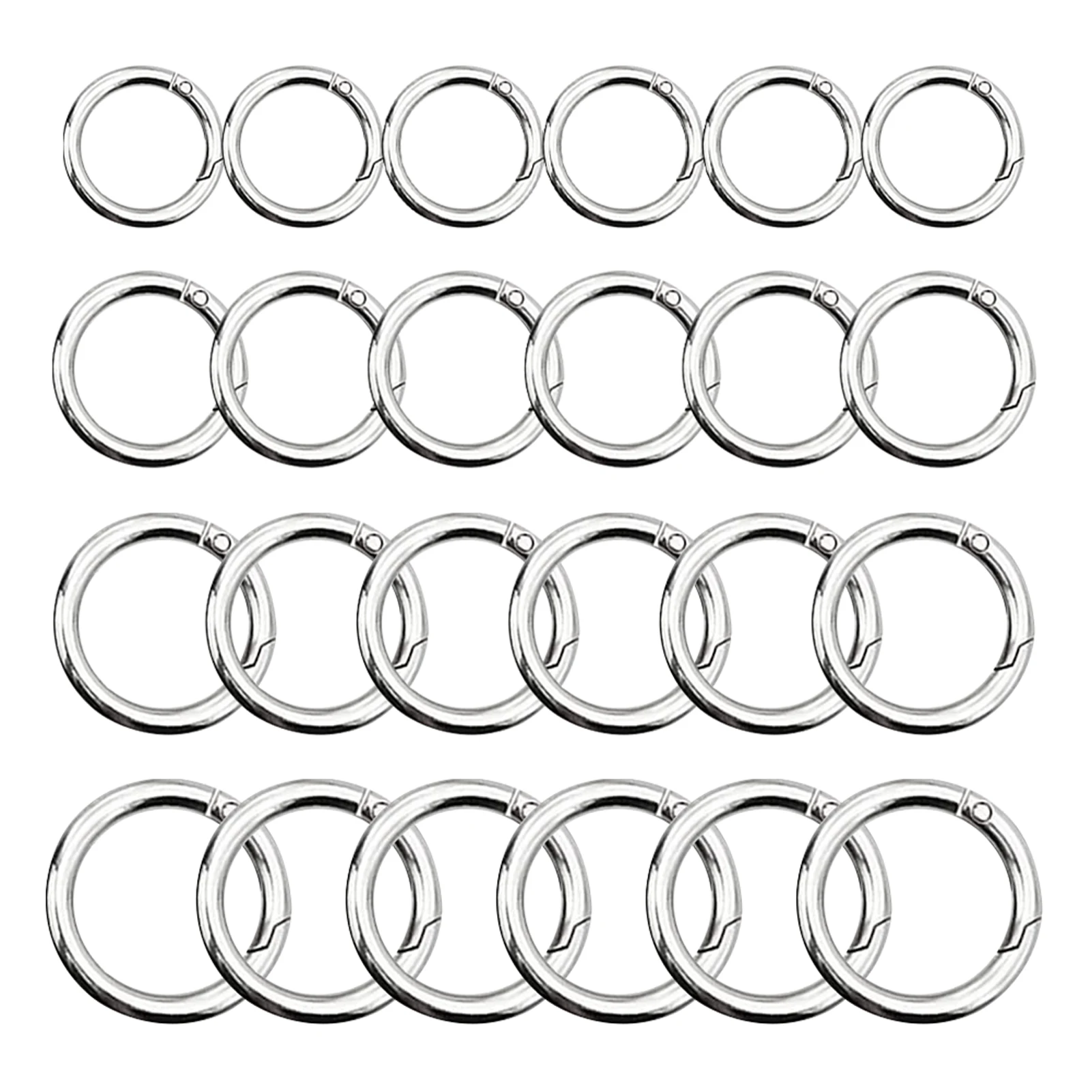 

24pcs Purse Zinc Alloy Backpacks Round Carabiner 20 25 28 35MM Buckle Handbags Hiking DIY Accessories Hand Craft For Key Rings