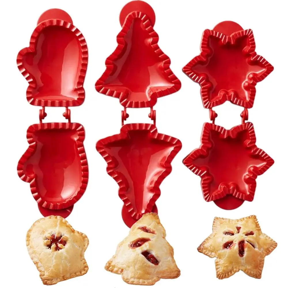 

3Pcs/Set Merry Christmas Hand Pie Molds Set Mini Pie Mould Dough Press Mold Tool Halloween Baking Pie Molds Tree Snowflake Glove